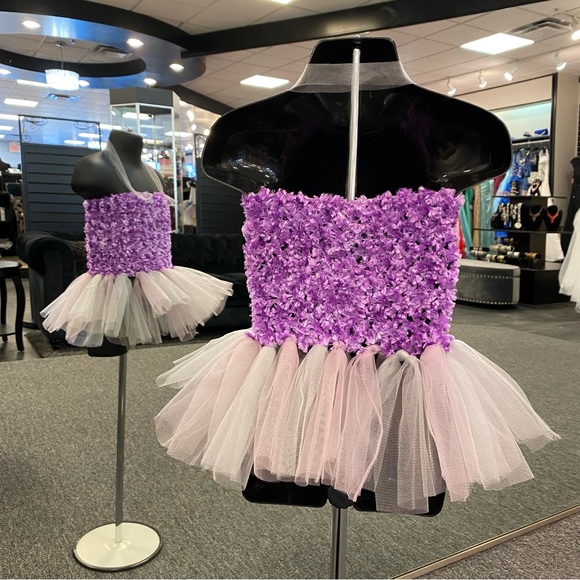 Handmade Purple & Silver Fuzzy Tutu Dress - Picture 4 of 4